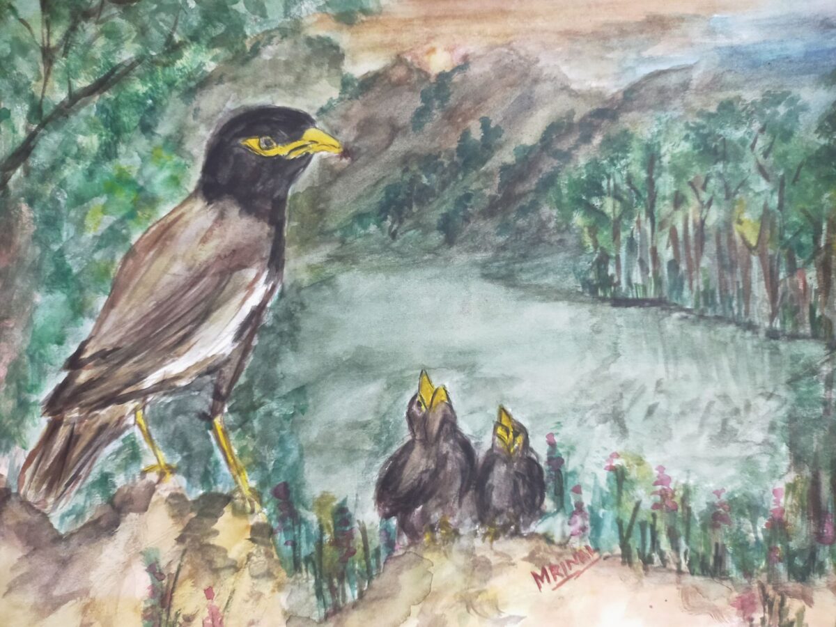 Mynah painting by Mrinal