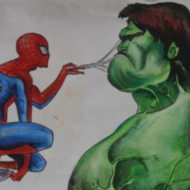 Earth as HULK and Corona as Spiderman!